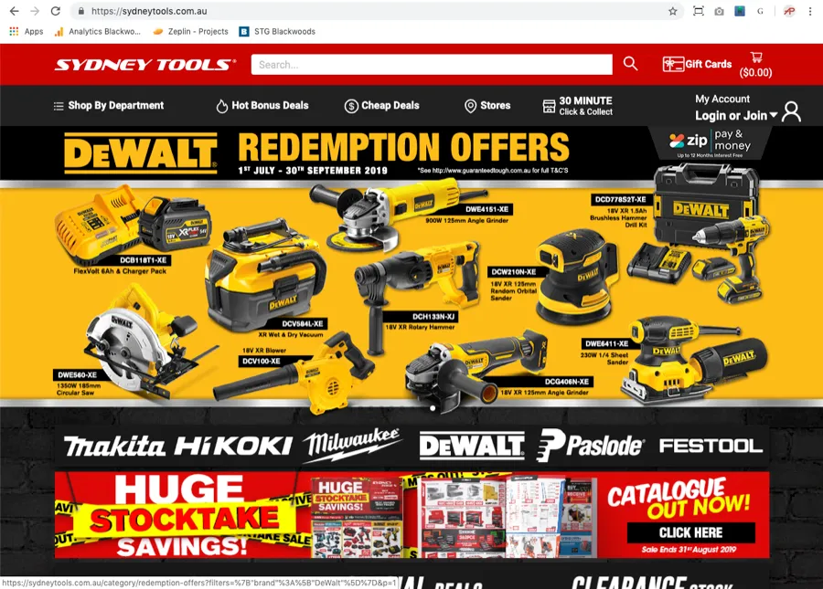 Competitor website example reviewed during the Blackwoods analysis (2 of 3)
