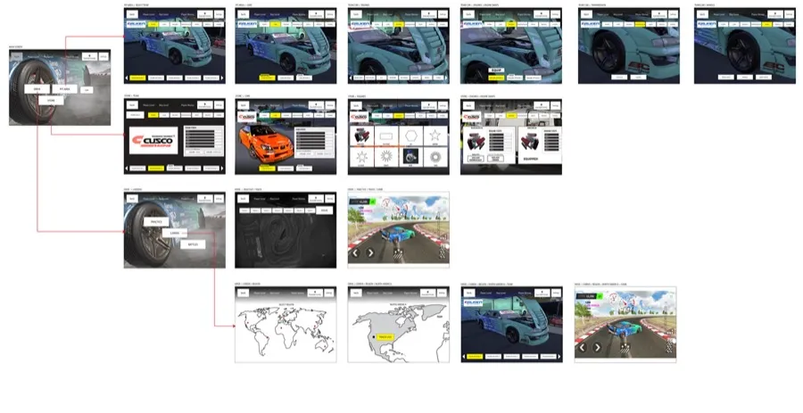 Torque Drift wireframes