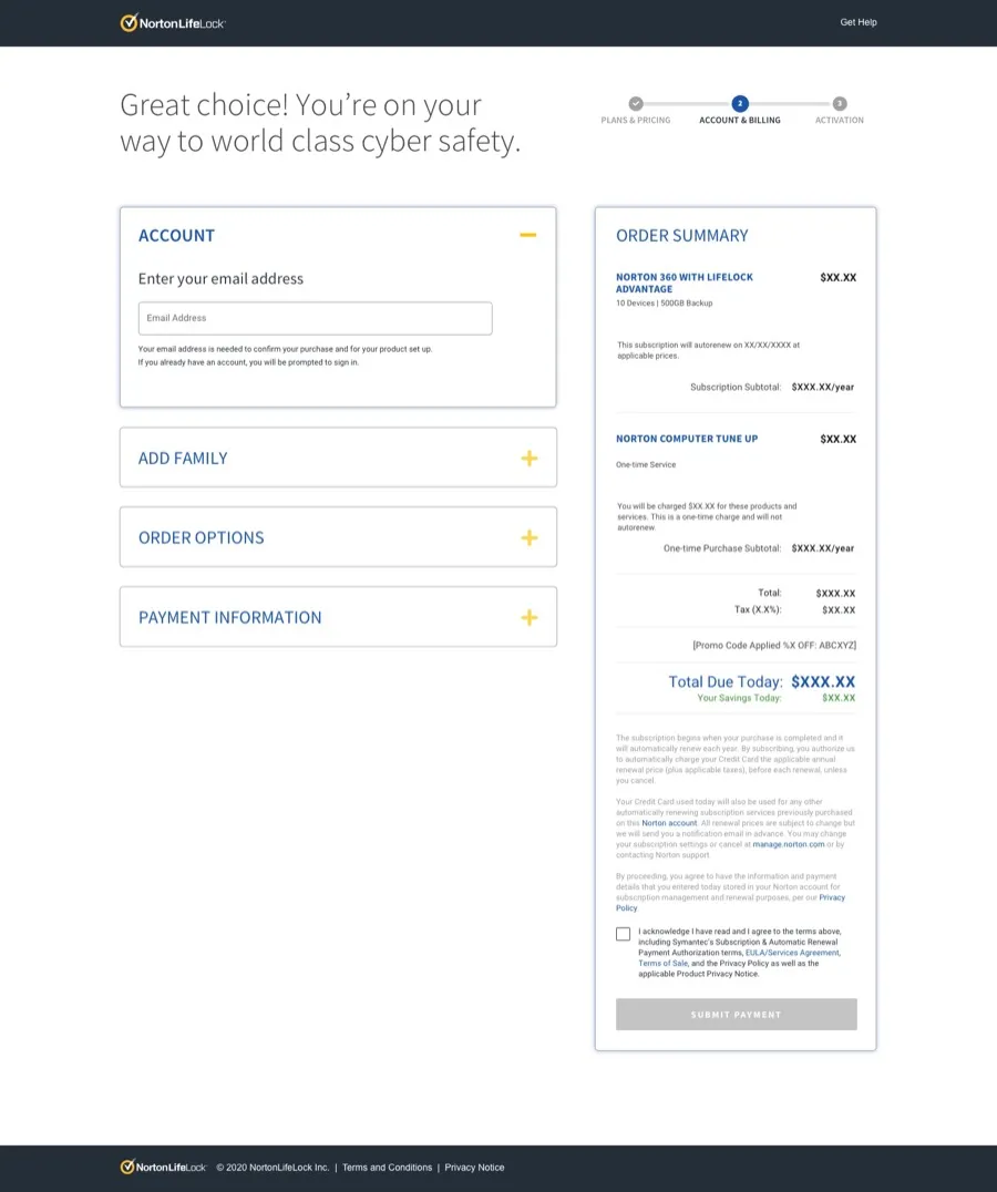 Checkout visual design iteration (1 of 4)