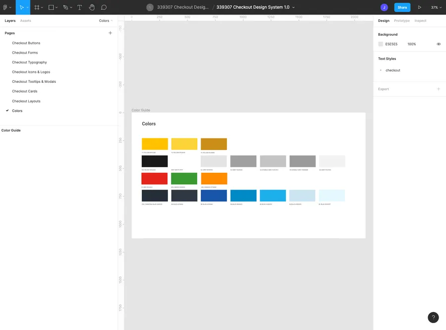 Norton brand colour palette in the checkout design system