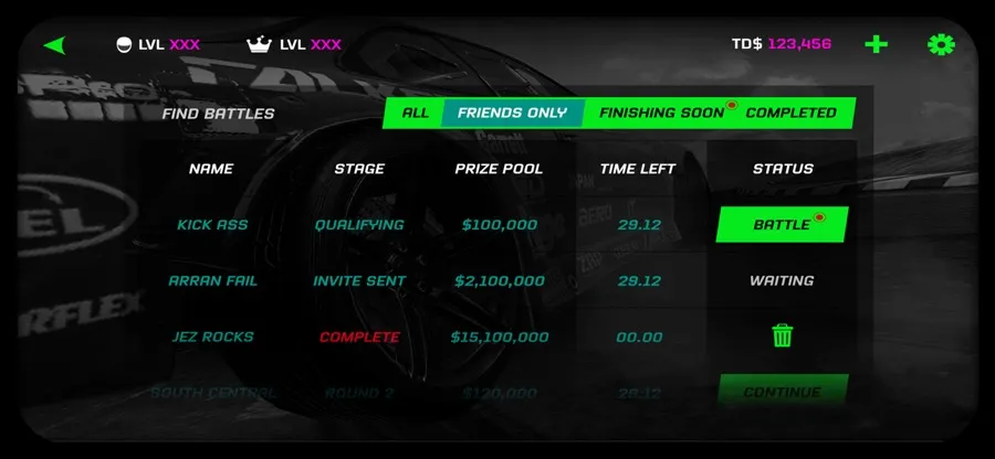 Torque Drift UI/UX design (4 of 10)
