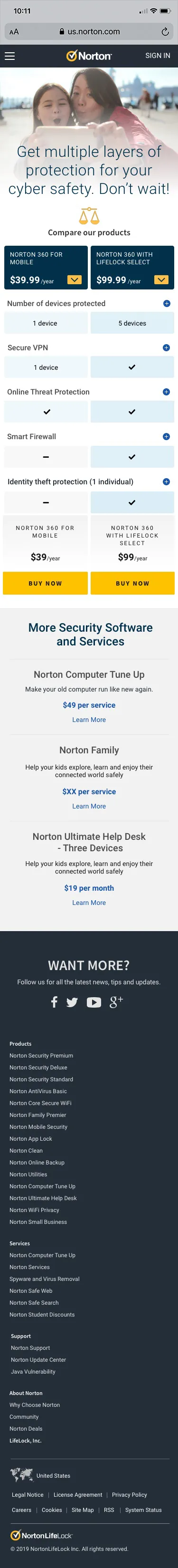 Comparison chart UI design on mobile (1 of 3)
