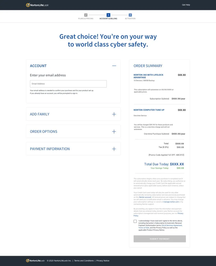 Checkout visual design iteration (3 of 4)