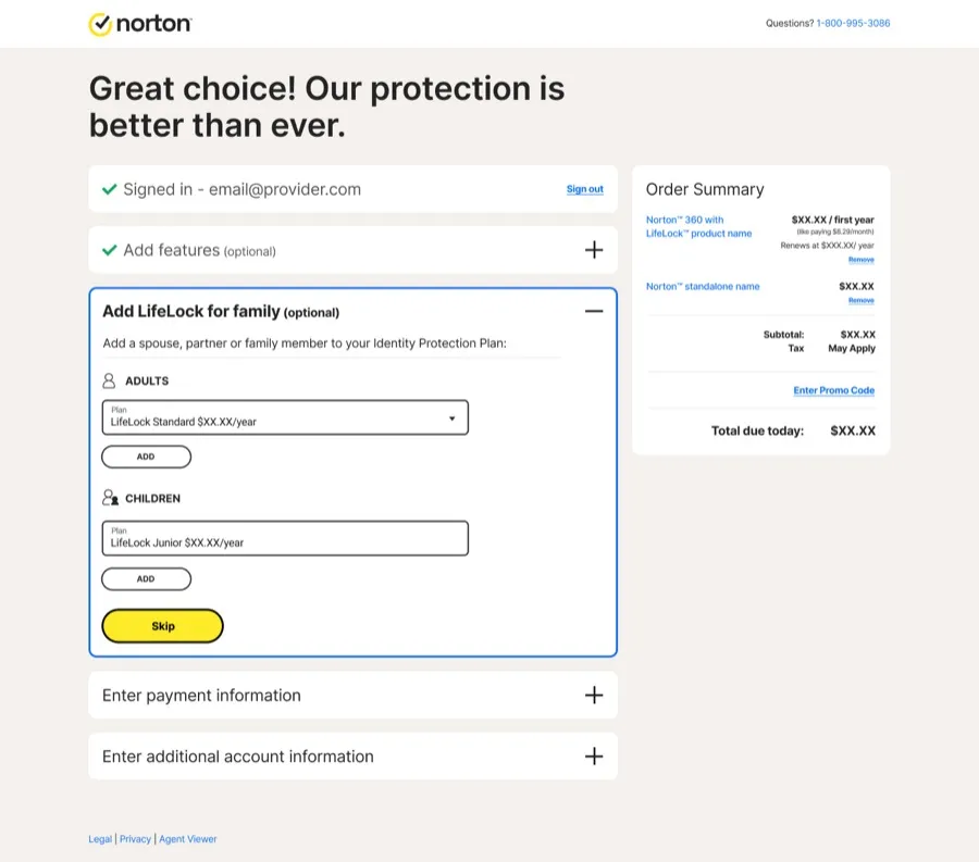 Final NortonLifeLock checkout screen (3 of
12)
