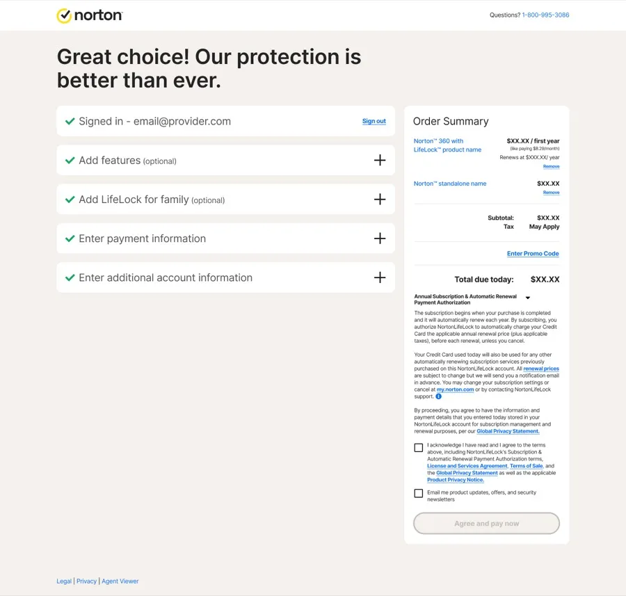 Final NortonLifeLock checkout screen (6 of 12)
