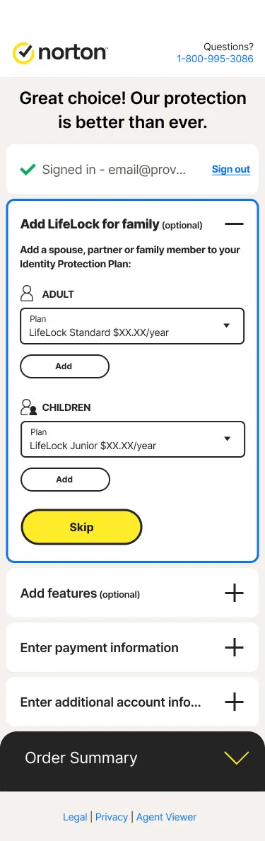 Final NortonLifeLock checkout screen (8 of
12)