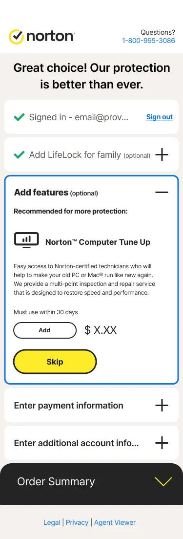 Final NortonLifeLock checkout screen (9 of
12)