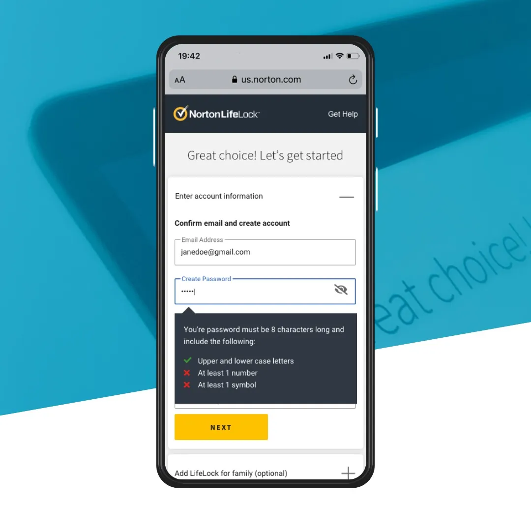 NortonLifeLock eCommerce checkout experience